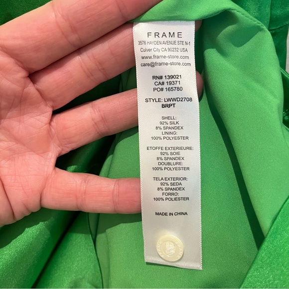 NWOT Frame Strong Shoulder Silk Mini Dress - Picture 6 of 6
